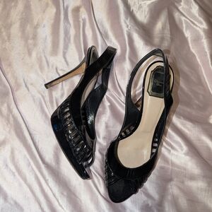 Dior Black Slingback Heels